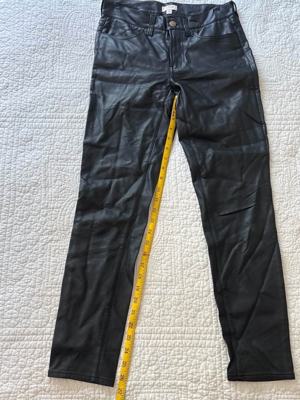 J. Crew Black Faux-Leather Skinny Jeggings